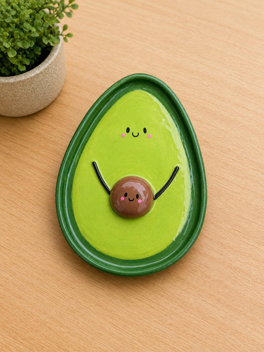 Avocado Jewellery Dish, Cute Kawaii Trinket Tray, Ring Holder,Handmade
