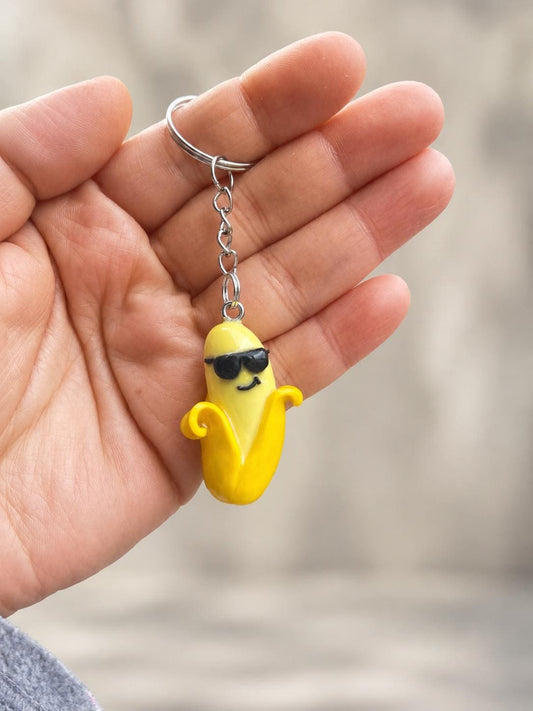 Cool Banana Handmade Polymer Clay Keychain