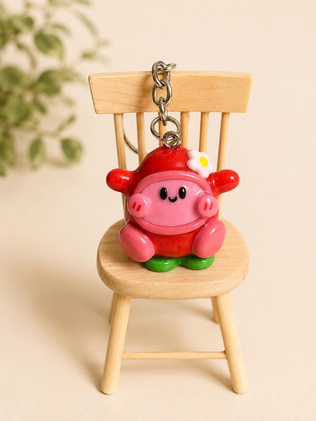 Kawaii Character Charm, Handmade Polymer Clay Keychain