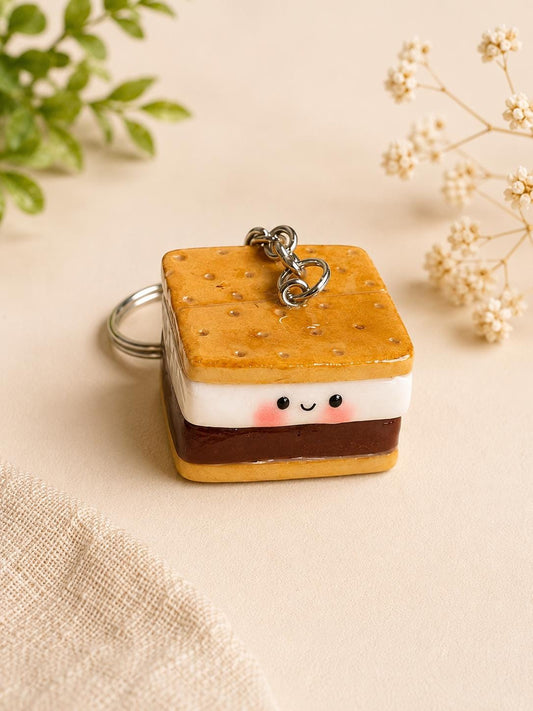 S'mores Charm, Handmade Polymer Clay Keychain