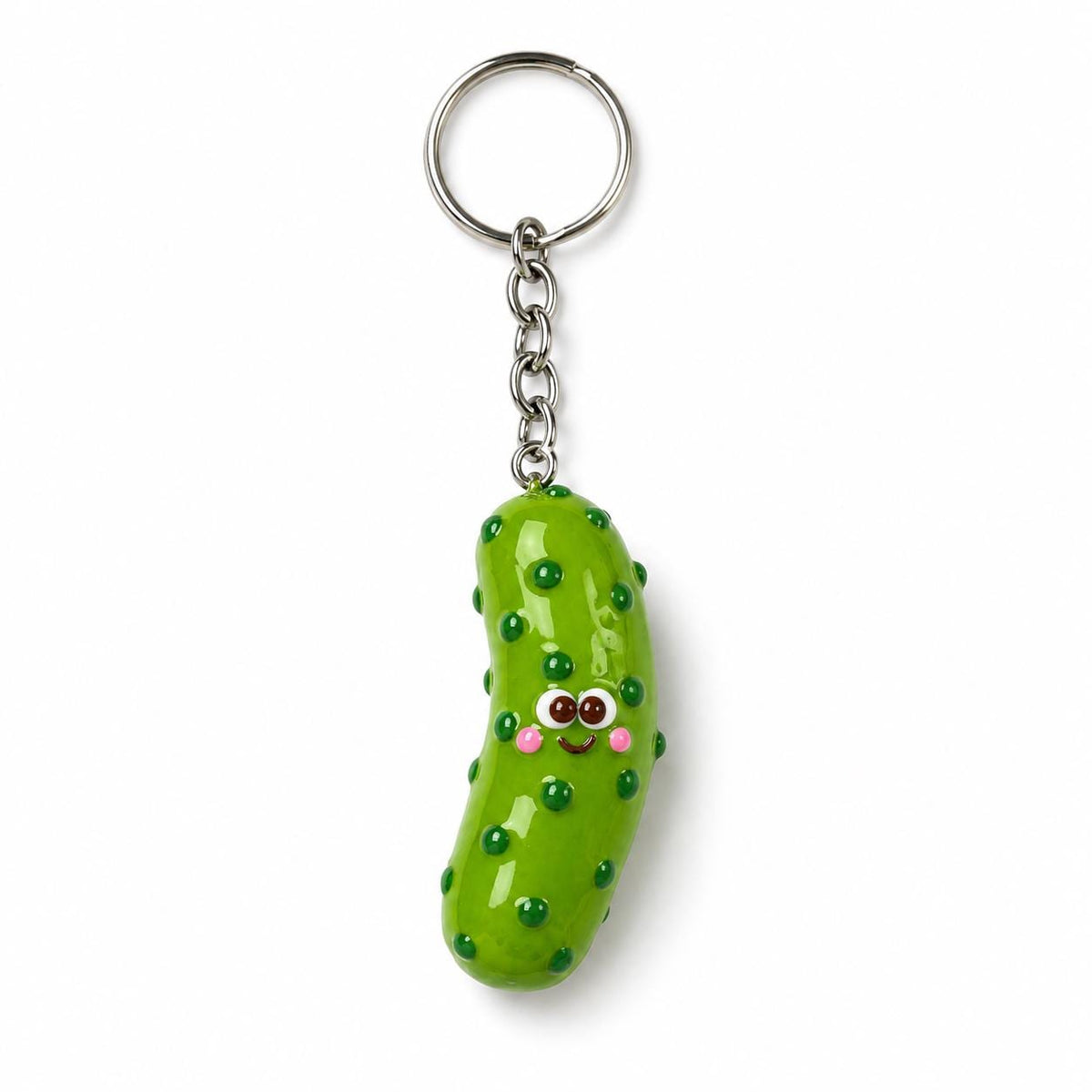 Handmade Polymer Clay Pickle Charm Keychain, Kawaii Bag Accessory