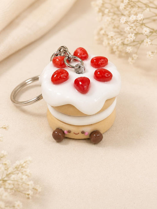 Handmade Polymer Clay Cake Charm, Keychain, Necklace, Fridge Magnet (4 cm)