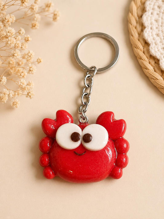 Red Crab Polymer Clay Charm | Handmade Keychain