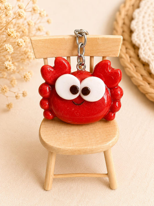 Red Crab Polymer Clay Charm | Handmade Keychain