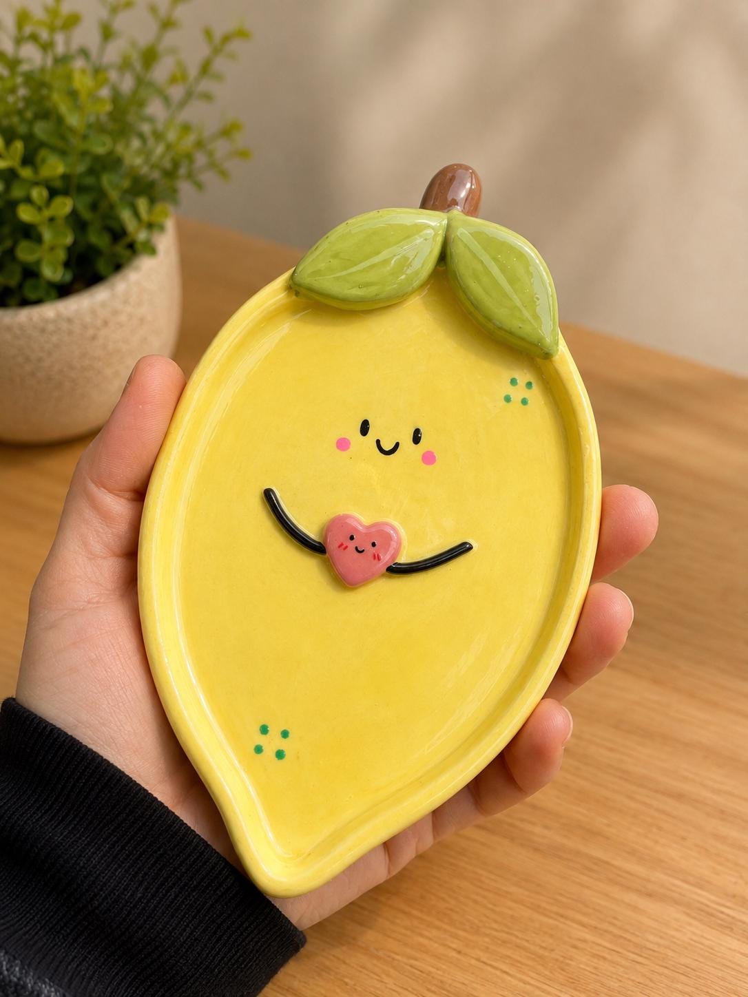 Handmade Bunny Ring Dish, Heart Shaped Jewellery Trinket Tray