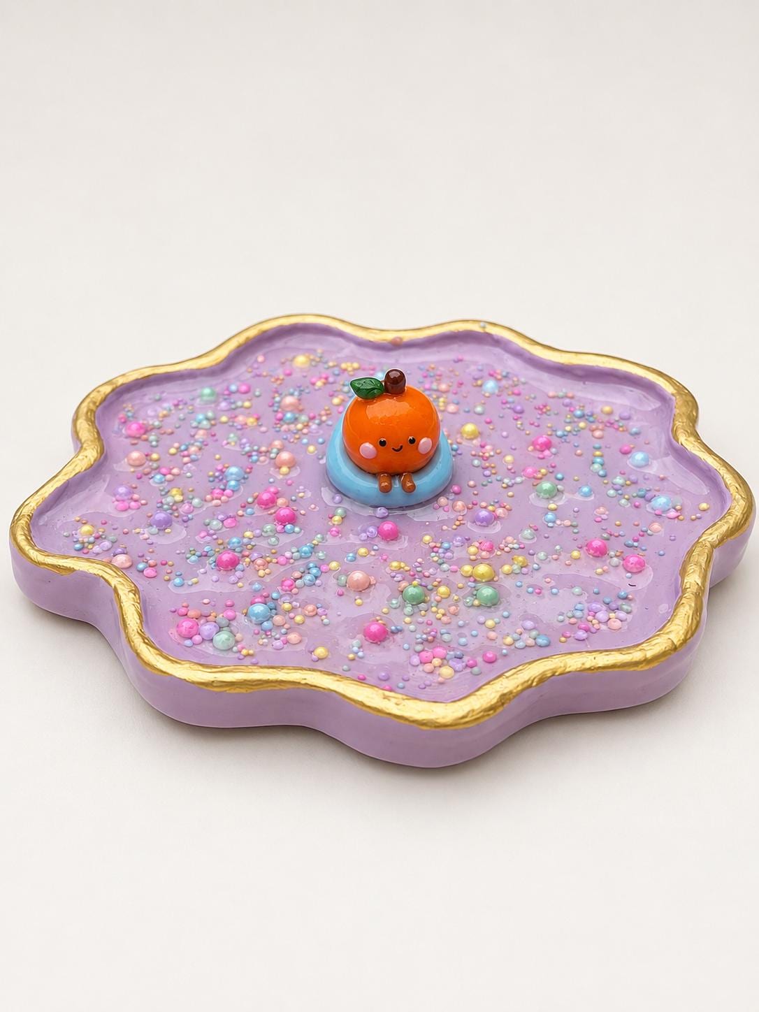 Handmade Purple Trinket Dish with Cute Miniature, Pastel Jewellery Tray, Kawaii Ring Dish