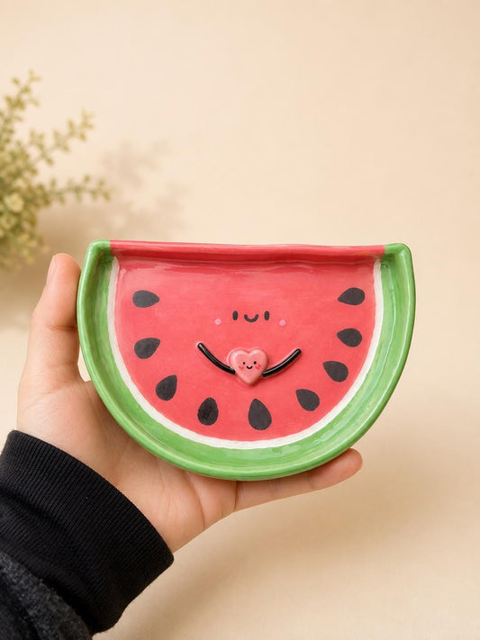 Watermelon Trinket Dish, Cute Kawaii Jewellery Tray, Ring Dish, Handmade