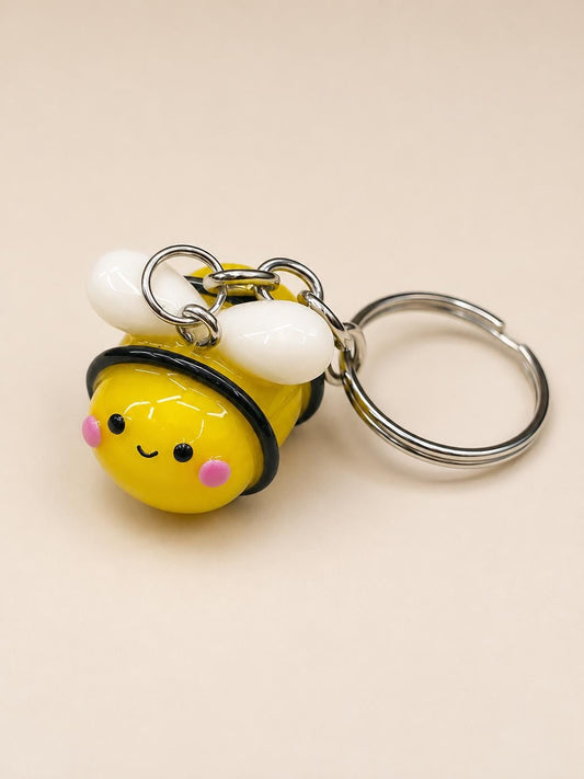 Bumble Bee Keychain, Kawaii Polymer Clay Bee Charm, Cute Bag Charm, Backpack